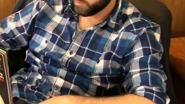 Handsome bearded amateur Jason masturbates and cums solo