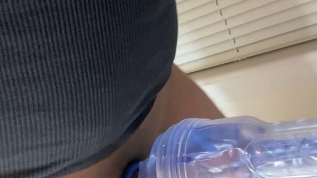 Edging and Moaning with Fleshlight  Leads to Big Messy Cumshot