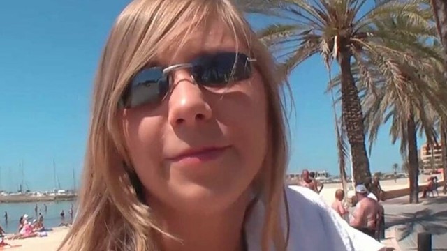 Petite German 18yo teen pick up at holiday beach and persuaded for porn