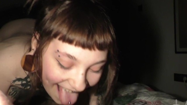 Lesbian Casting Hot Millenial Teen Covered in Tattoos Licking Pussy