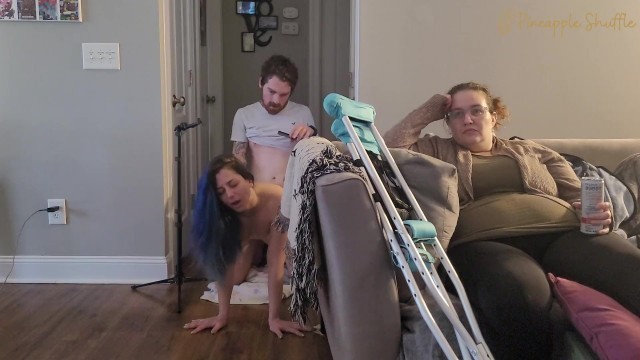 Sneaking around the house with a friend while wife is unable to walk Porn Videos